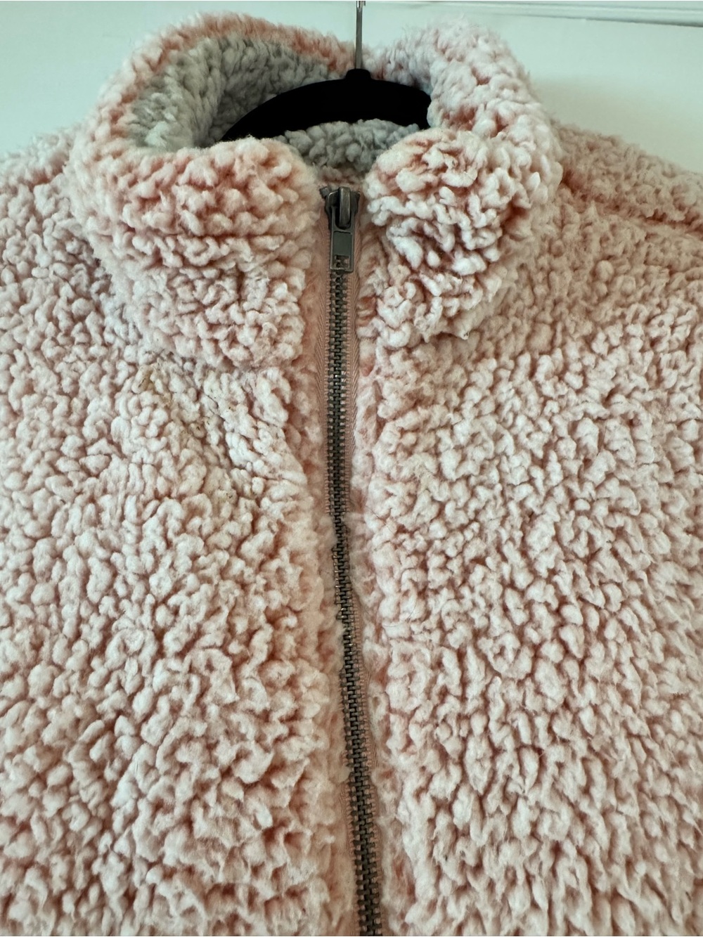 Thread & Supply Blush Pink Sherpa Teddy Vest with Zip Pockets - Picture 2 of 7